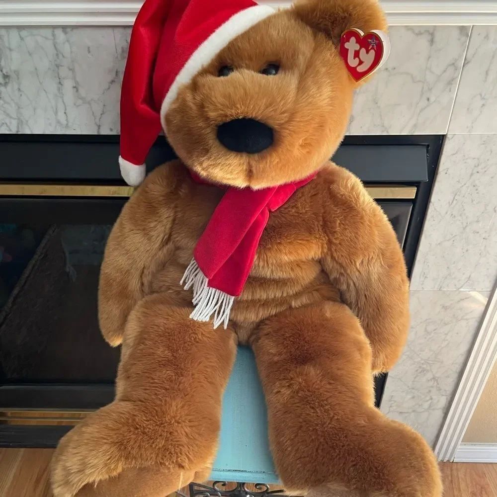 TY Extra Large (31 inches!!)NWT 1997 Holiday Teddy Rare and Hard to Find!!